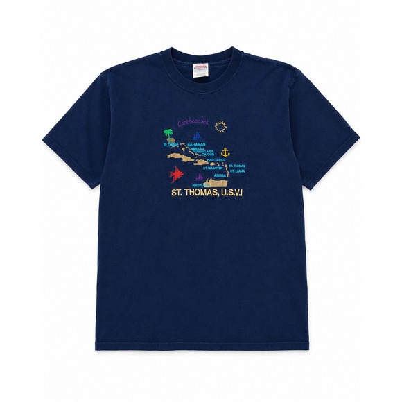 Hanes Tops - Hanes Heavyweight St Thomas USVI Caribbean Sea Navy Blue Graphic T-Shirt XL